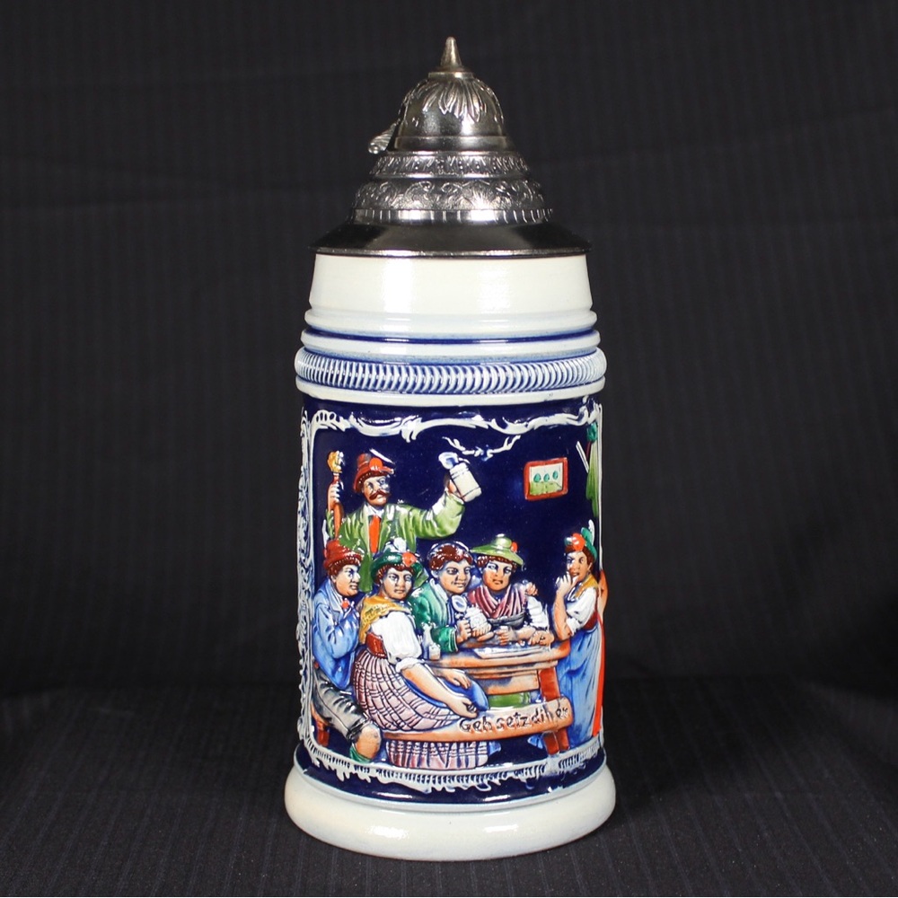 Limited Edition Thewalt German Lidded Stein of Tavern Scene